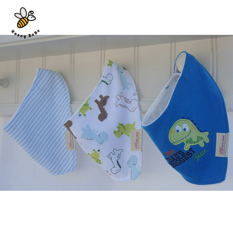 100% Soft Cotton High Quality Cartoon Baby Bibs Double Layers