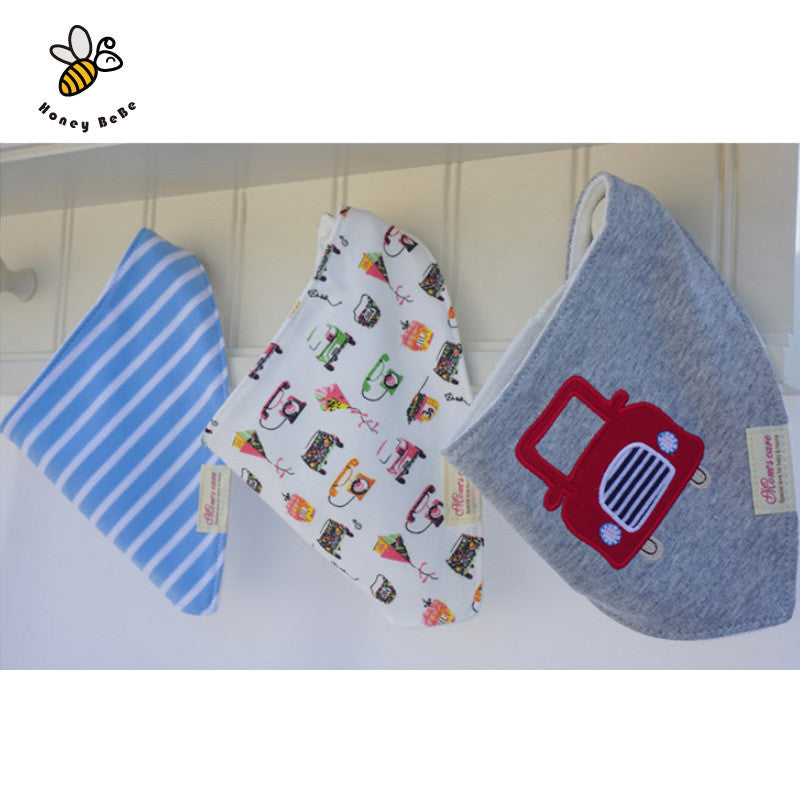 100% Soft Cotton High Quality Cartoon Baby Bibs Double Layers