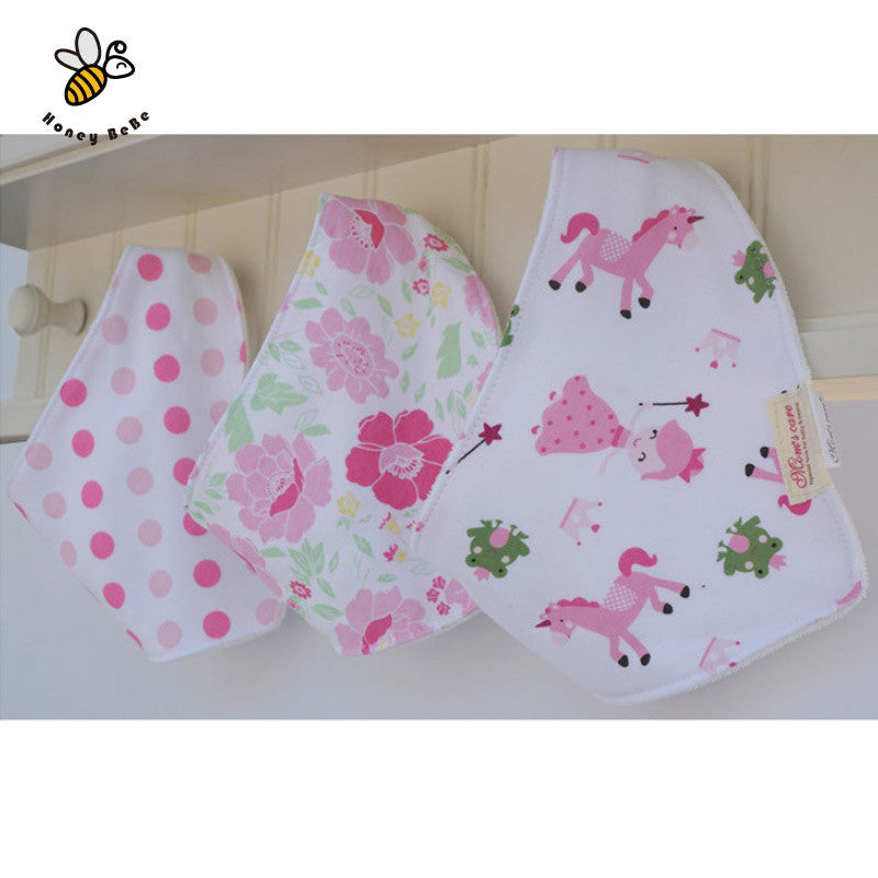 100% Soft Cotton High Quality Cartoon Baby Bibs Double Layers