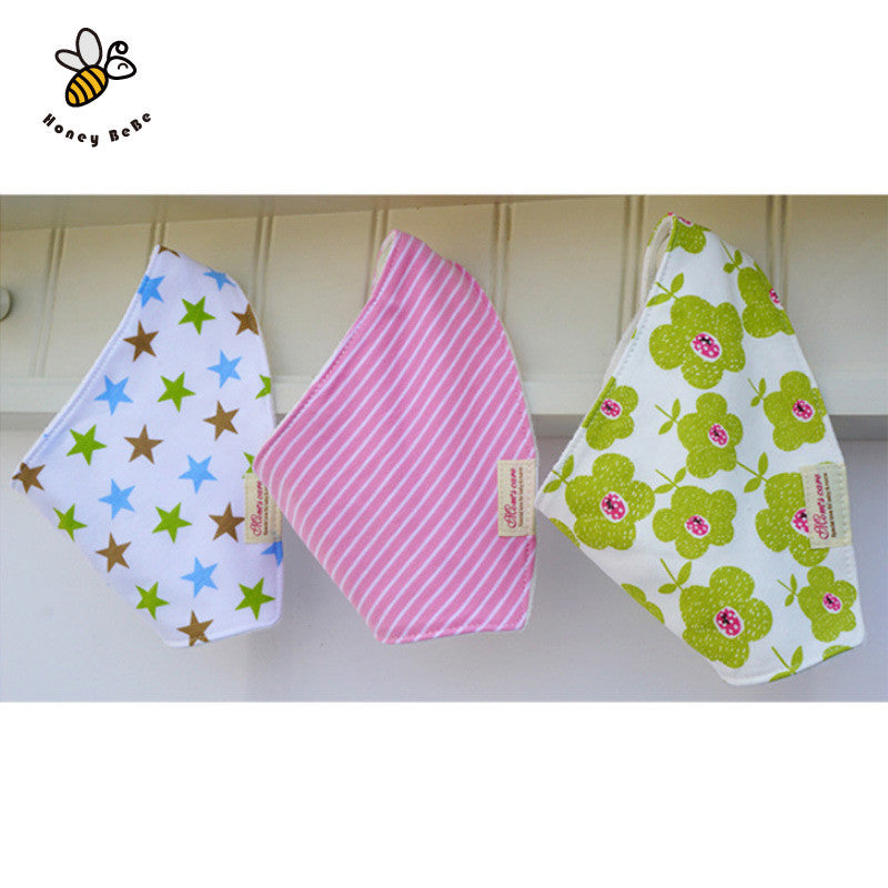 100% Soft Cotton High Quality Cartoon Baby Bibs Double Layers