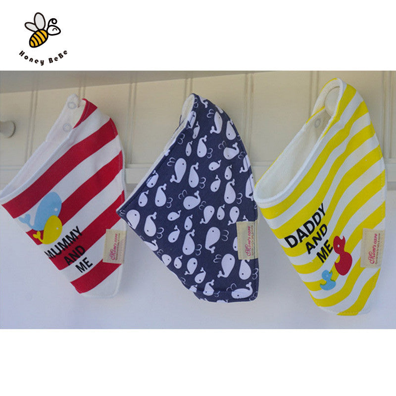 100% Soft Cotton High Quality Cartoon Baby Bibs Double Layers