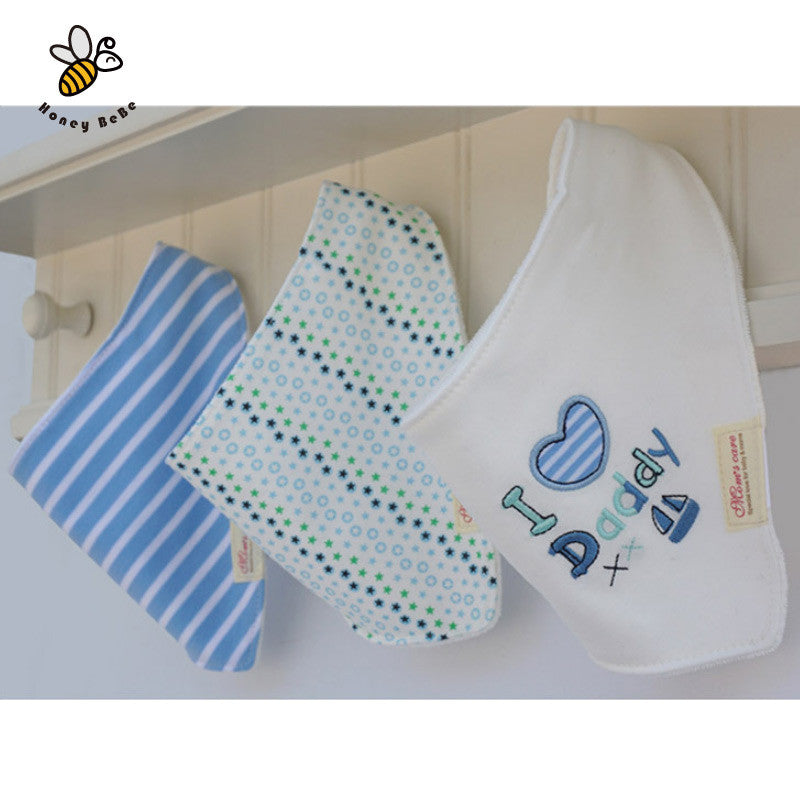 100% Soft Cotton High Quality Cartoon Baby Bibs Double Layers