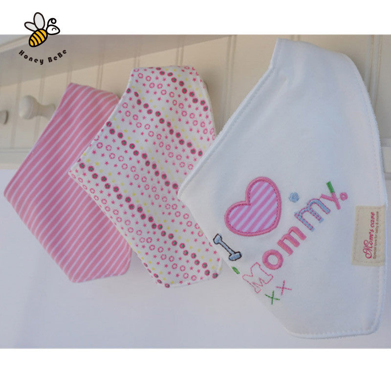 100% Soft Cotton High Quality Cartoon Baby Bibs Double Layers