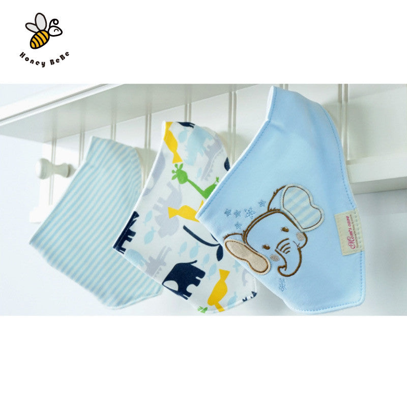 100% Soft Cotton High Quality Cartoon Baby Bibs Double Layers