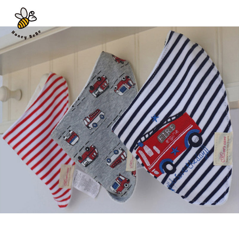 100% Soft Cotton High Quality Cartoon Baby Bibs Double Layers