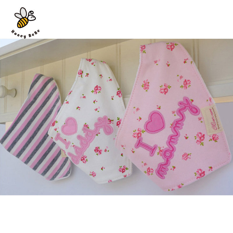 100% Soft Cotton High Quality Cartoon Baby Bibs Double Layers