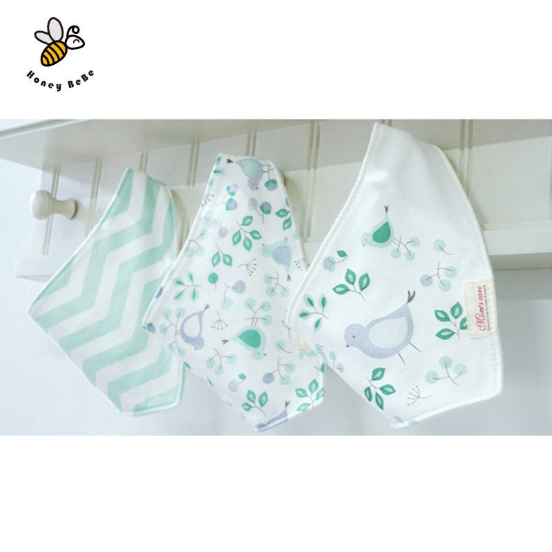 100% Soft Cotton High Quality Cartoon Baby Bibs Double Layers