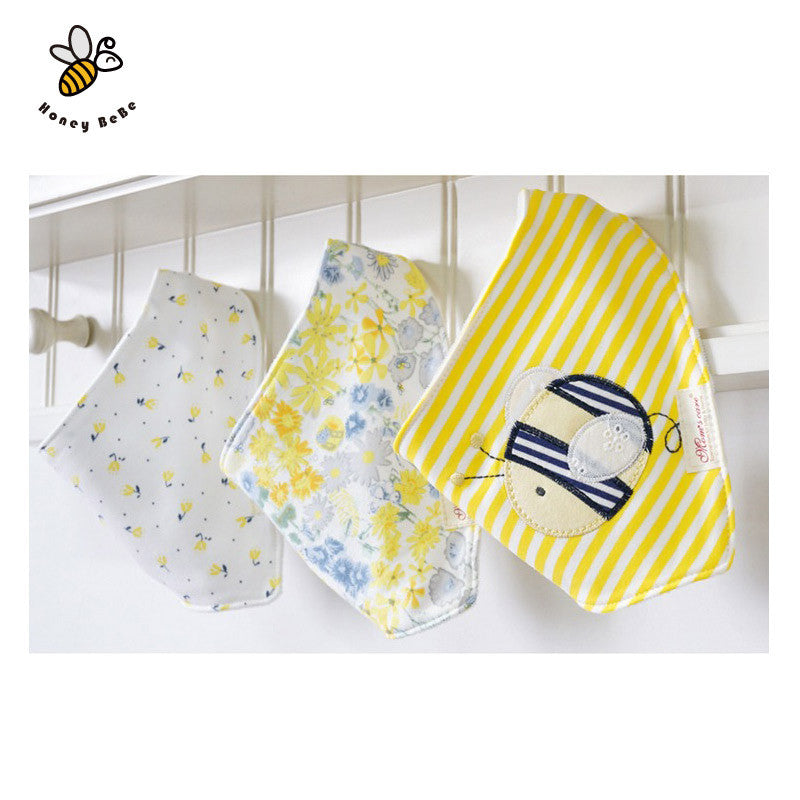 100% Soft Cotton High Quality Cartoon Baby Bibs Double Layers