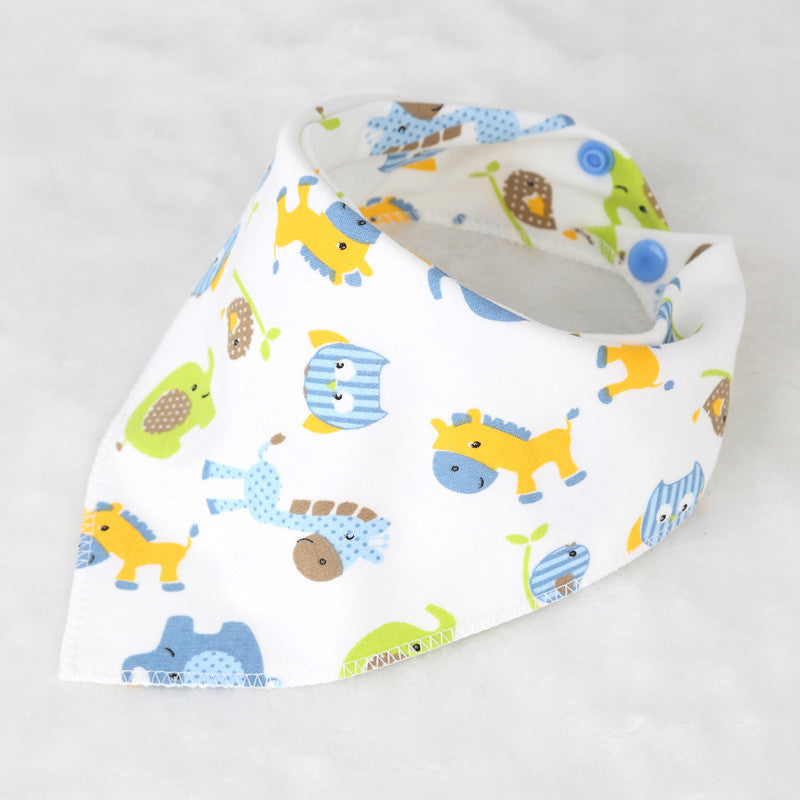 100% Soft Cotton High Quality Cartoon Baby Bibs Double Layers