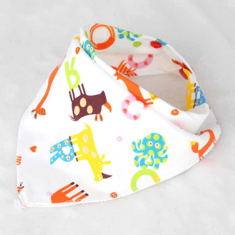 100% Soft Cotton High Quality Cartoon Baby Bibs Double Layers