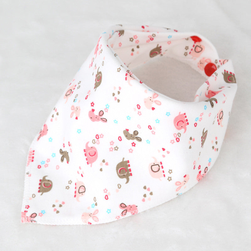 100% Soft Cotton High Quality Cartoon Baby Bibs Double Layers