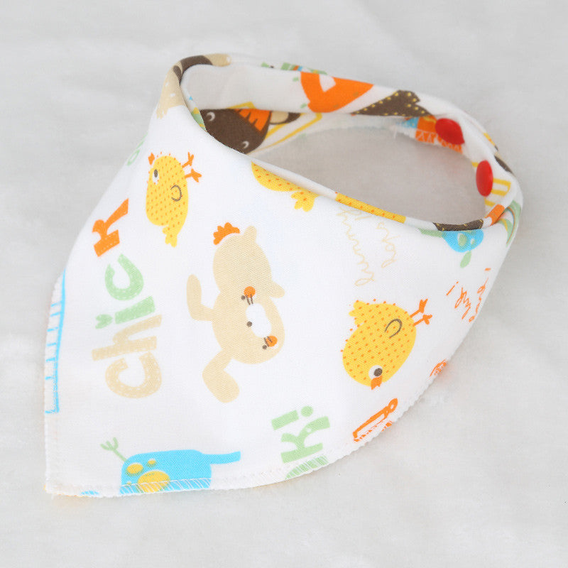 100% Soft Cotton High Quality Cartoon Baby Bibs Double Layers