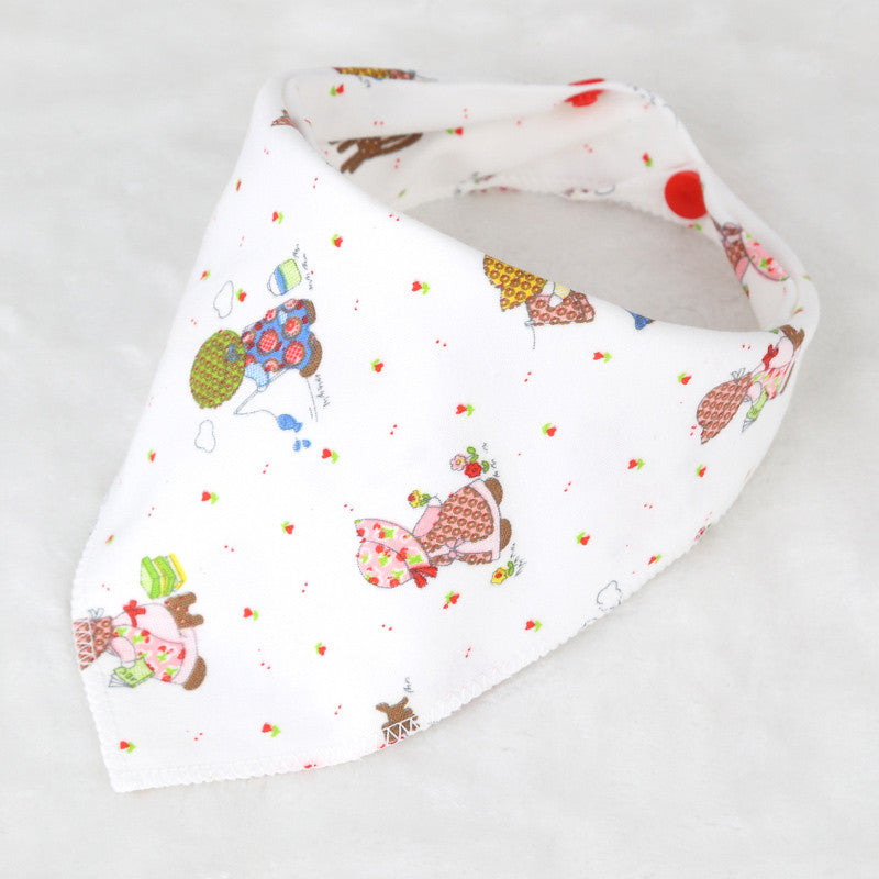 100% Soft Cotton High Quality Cartoon Baby Bibs Double Layers