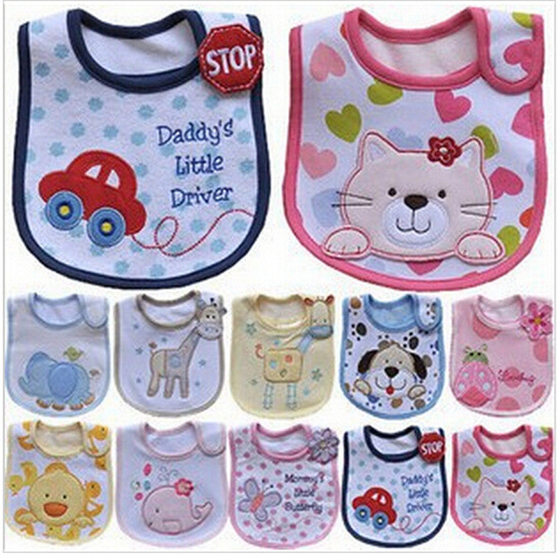 100% Soft Cotton High Quality Cartoon Baby Bibs