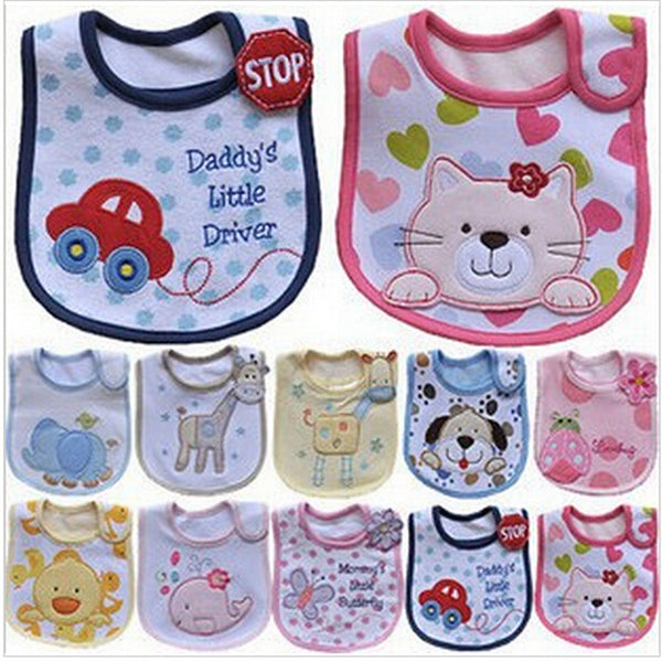 100% Soft Cotton High Quality Cartoon Baby Bibs