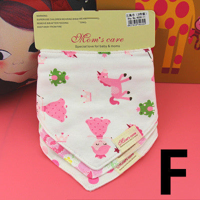 100% Soft Cotton High Quality Cartoon Baby Bibs Double Layers