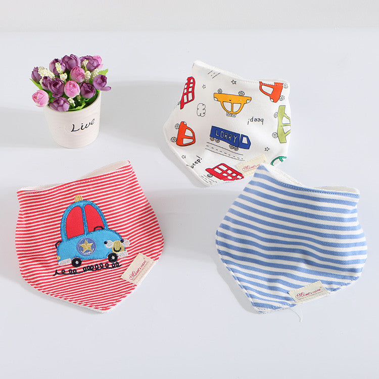 100% Soft Cotton High Quality Cartoon Baby Bibs Double Layers