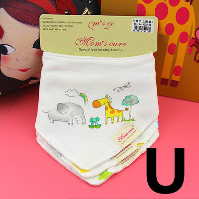 100% Soft Cotton High Quality Cartoon Baby Bibs Double Layers